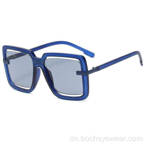 Neue Mode große Rahmen quadratische Sonnenbrille Damenmode aushöhlen Süßigkeiten Sonnenbrille Street Photo Sonnenbrille Herren s21115